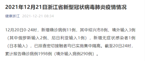 浙江昨日新增8例本土确诊病例，均在绍兴市